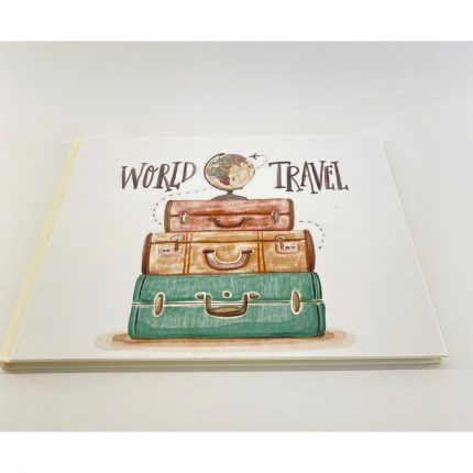 Βιβλίο Ευχών Ιβουάρ με Θέμα Βαλίτσες World Travel | 20,5 x 27,5cm | ΒΕΑ68