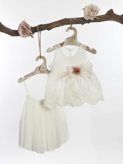 Βαπτιστικό σετ ρούχων για κορίτσι Λευκό Φ-594, Lollipop