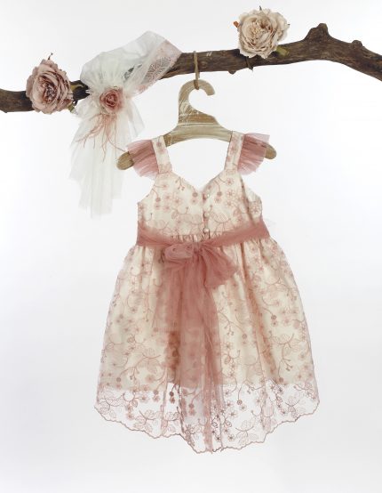 Βαπτιστικό φορεματάκι για κορίτσι Λευκό-Σάπιο Μήλο Φ-582, Lollipop