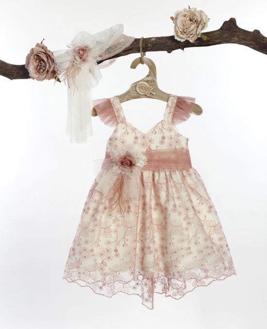 Βαπτιστικό φορεματάκι για κορίτσι Λευκό-Σάπιο Μήλο Φ-582, Lollipop