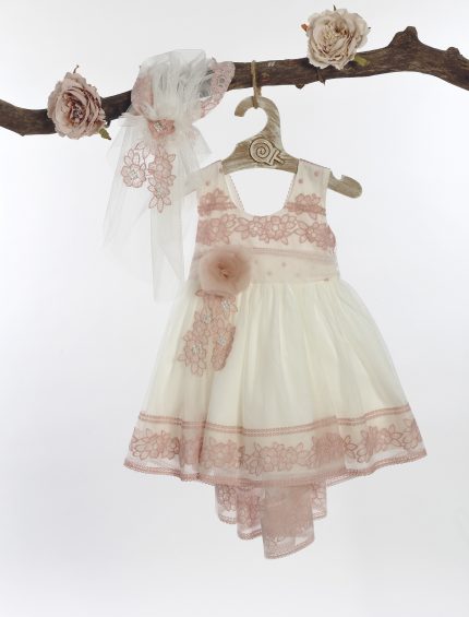 Βαπτιστικό φορεματάκι για κορίτσι Λευκό-Σάπιο Μήλο Φ-587, Lollipop
