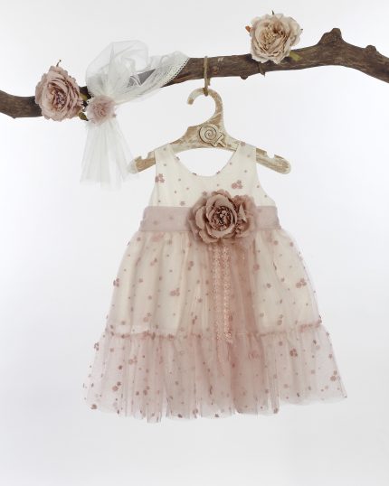 Βαπτιστικό φορεματάκι για κορίτσι Ιβουάρ-Σάπιο Μήλο Φ-588, Lollipop