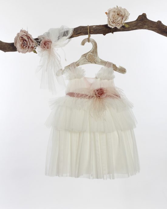Βαπτιστικό φορεματάκι για κορίτσι Λευκό-Σάπιο Μήλο Φ-589, Lollipop