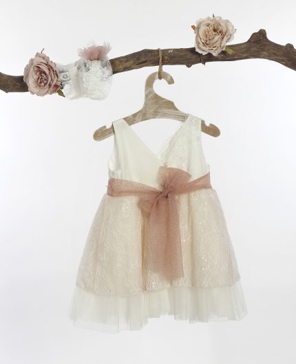 Βαπτιστικό φορεματάκι για κορίτσι Ιβουάρ-Σάπιο Μήλο Φ-591, Lollipop