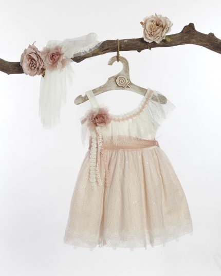 Βαπτιστικό φορεματάκι για κορίτσι Ιβουάρ-Σάπιο Μήλο Φ-593, Lollipop