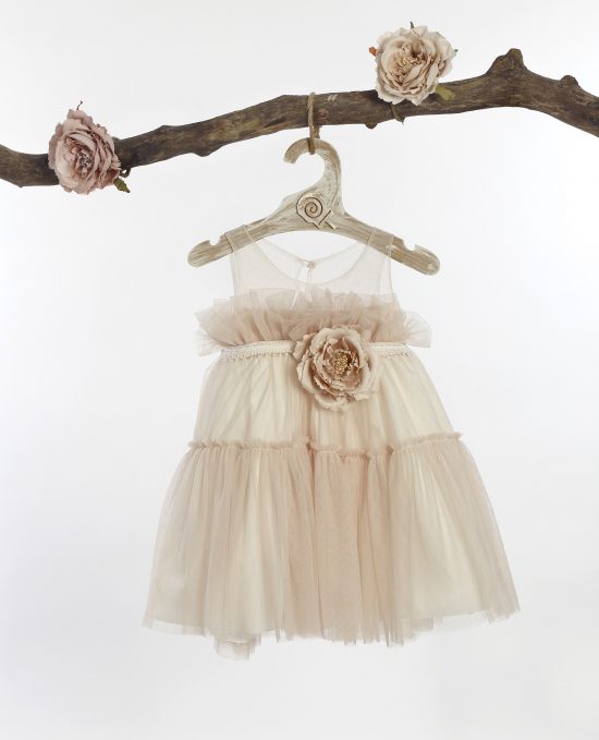 Βαπτιστικό φορεματάκι για κορίτσι Ιβουάρ-Σομόν Φ-596, Lollipop