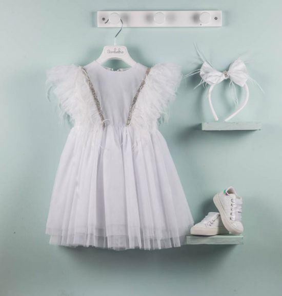 Βαπτιστικό φορεματάκι για κορίτσι Λευκό Belinda 9525, Bambolino