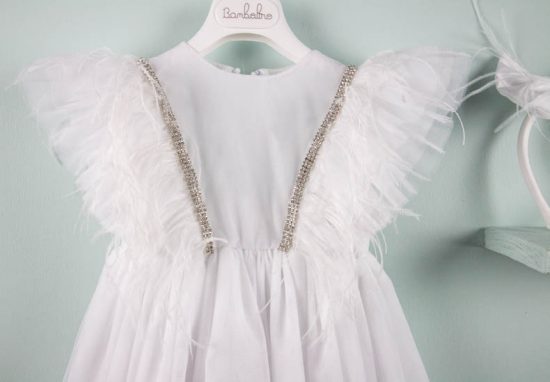 Βαπτιστικό φορεματάκι για κορίτσι Λευκό Belinda 9525, Bambolino
