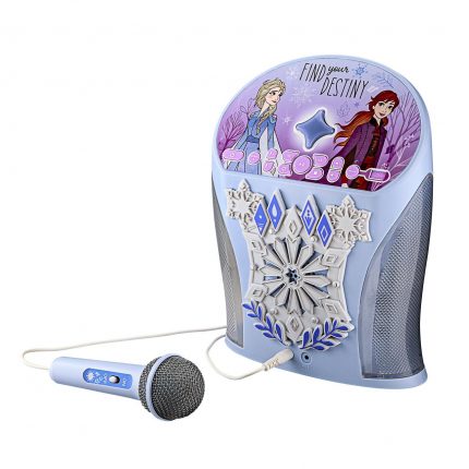 Disney Frozen Bluetooth MP3 Boombox Karaoke & Ασύρματο Μικρόφωνο με Ενσωματωμένη Μουσική, Φωτισμό, Sound Effects (Γαλάζιο-Γκρι) 3+ - eKids