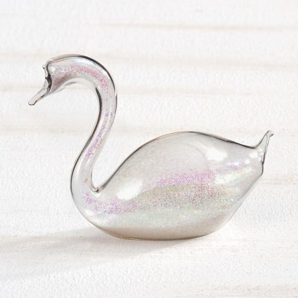 Γυάλινος Διακοσμητικός Κύκνος 16Α577 (7x3,5x6cm)