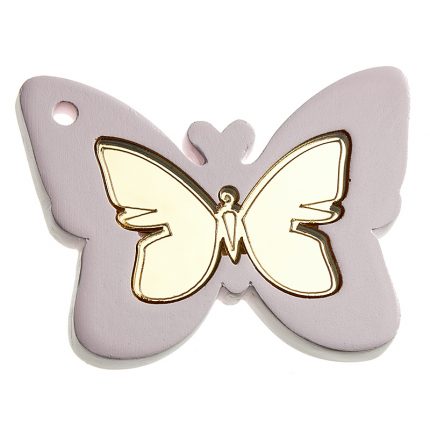 Κεραμικό με Πλέξι Πεταλούδα, Ροζ (8x7cm) - Κ360