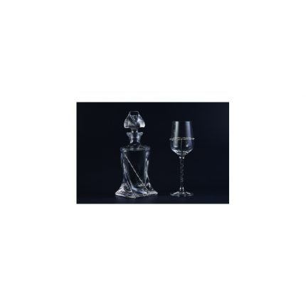 Ποτήρι Κρασιού ή Σαμπάνιας με Ασημί Λεπτομέρειες 116