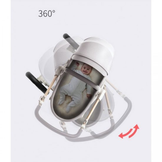 Πολυκαρότσι Μωρού 360° 2 σε 1 Hot Mom Κ-250 Γκρι (6 άτοκες δόσεις)