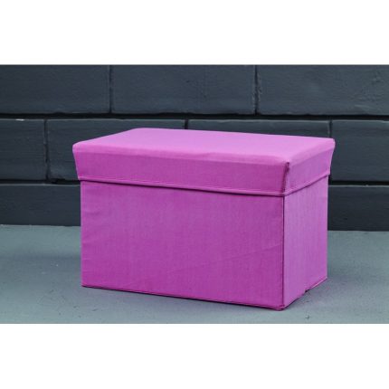 Κουτί - Σκαμπώ Βάπτισης Πτυσσόμενο Ροζ (45x30x30cm) - MDF