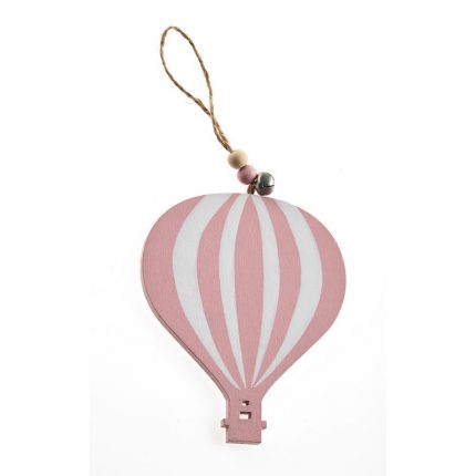 Nuova Vita Ξύλινο Αερόστατο, Ροζ (10x14cm) - ZL19Ε958