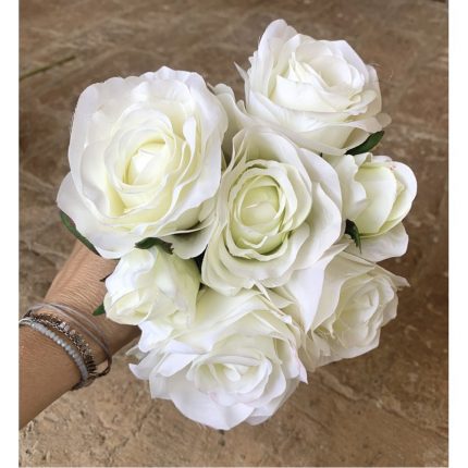 Λευκά Τριαντάφυλλα σε Μπουκέτο 9τμχ | 3 εως 8cm | Λ37