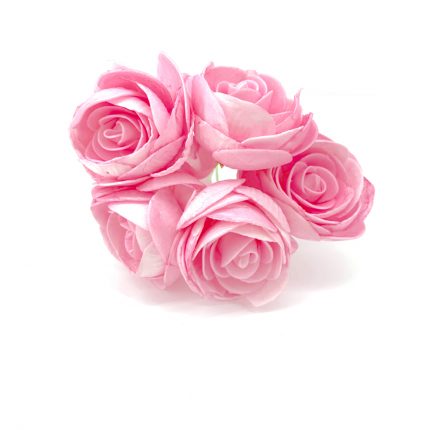 Ροζ Λουλούδι 7CM Μπουκέτο 5τμχ | Λ9