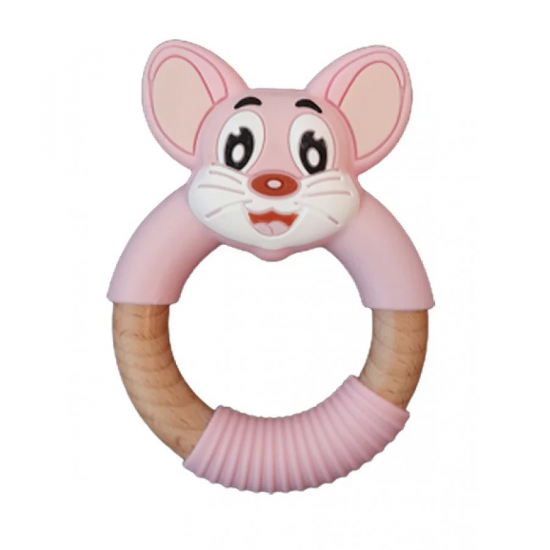 Μασητικό Οδοντοφυΐας Ποντικάκι Ροζ 3+ μηνών C-007 - Fiko