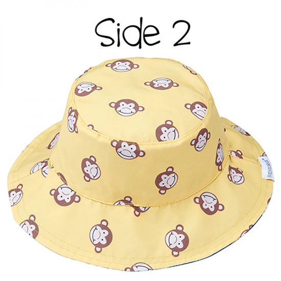 Καπέλο Διπλής Όψης UPF 50+ – Lion/Monkey (s) Μπλε/Κίτρινο  - FlapJackKids