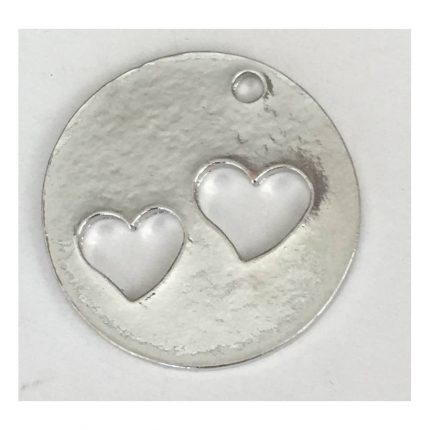 Μεταλλικές Ασημί Καρδιές 3cm (10τμχ)