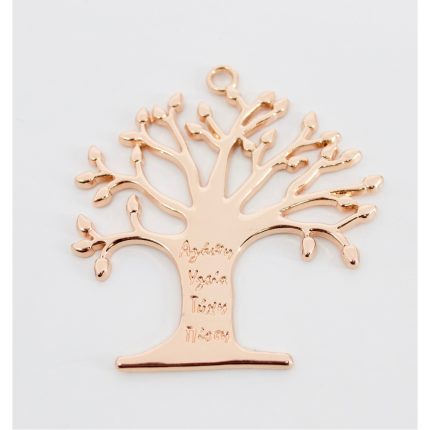 Ροζ Χρυσό Δέντρο της Ζωής με Ευχές και Κρίκο Συσκευασία 10τμχ | Μ43Ρ