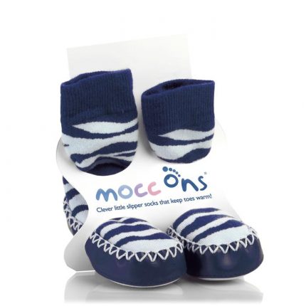 Blue Zebra Mocc Ons - Sock Ons