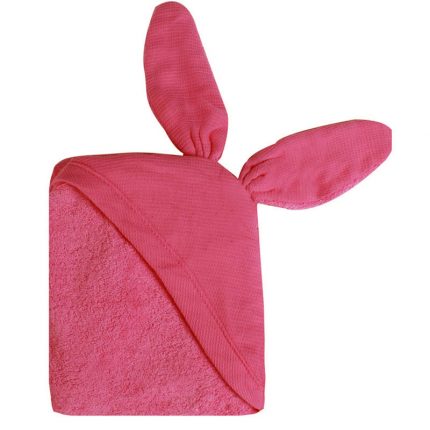Πετσέτα για νεογέννητο Φούξια Λαγουδάκι (70x70cm) - Minene