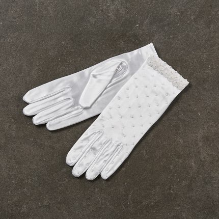 Νυφικά Γάντια με Χάντρες Λευκά ΝΥ001-9