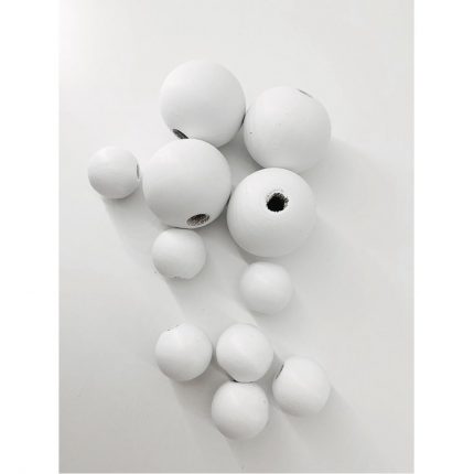 Ξύλινες Λευκές Χάντρες 1,5cm (50τμχ) | ΤΡ56Λ