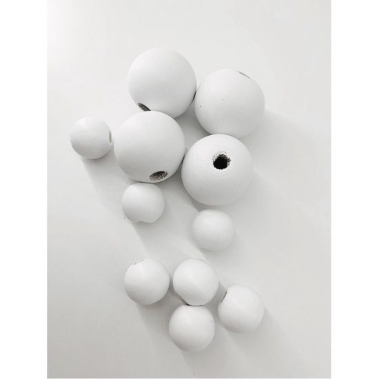 Ξύλινες Λευκές Χάντρες 2,5 CM συσκευασία 50τμχ | ΤΡ57Λ