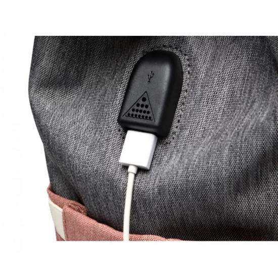 Τσάντα Πλάτης Μωρού Κόκκινη-Μπλε-Μπεζ με Usb Lequeen B-625 Fiko