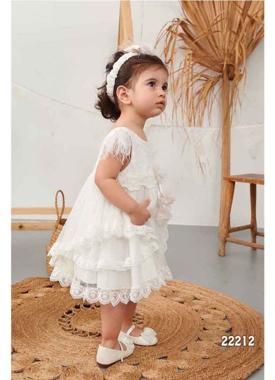 Βαπτιστικό Φορεματάκι Λευκό για κορίτσι 22212, Bonito