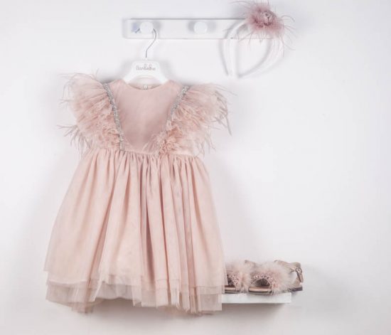 Βαπτιστικό φορεματάκι για κορίτσι Ροζ Vera 9523, Bambolino