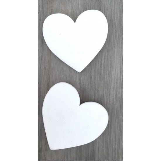 Ξύλινες Καρδιές Λευκές (6 x 6 cm) συσκευασία 50τμχ | ΞΚ12