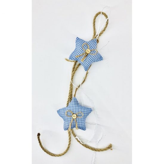 Αστέρια Καρό Σιέλ Κρεμαστή-Κορδόνι Ζικ Ζακ 40cm | Υ14Α