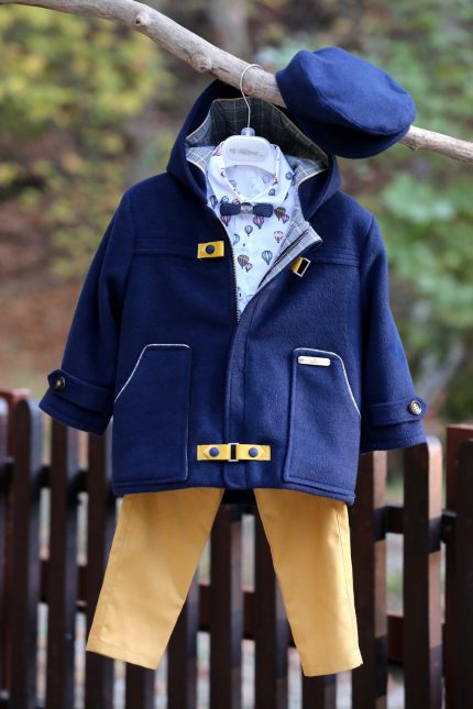 Χειμερινό Βαπτιστικό κοστουμάκι για αγόρι Μπλε-Κίτρινο Α4261ΜΚΙΤ, Mi Chiamo