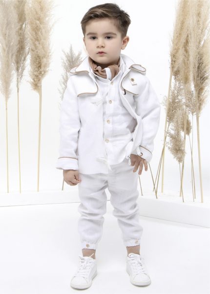 Βαπτιστικό κοστουμάκι για αγόρι Λευκό Α4496, Mi Chiamo
