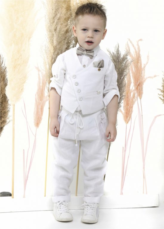 Βαπτιστικό κοστουμάκι για αγόρι Λευκό Α4500, Mi Chiamo