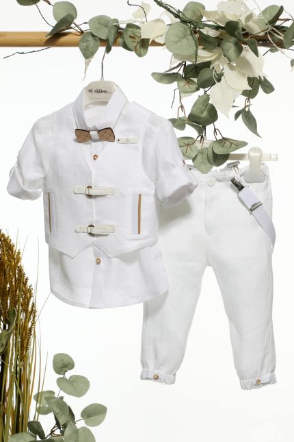Βαπτιστικό κοστουμάκι για αγόρι Λευκό Α4495, Mi Chiamo