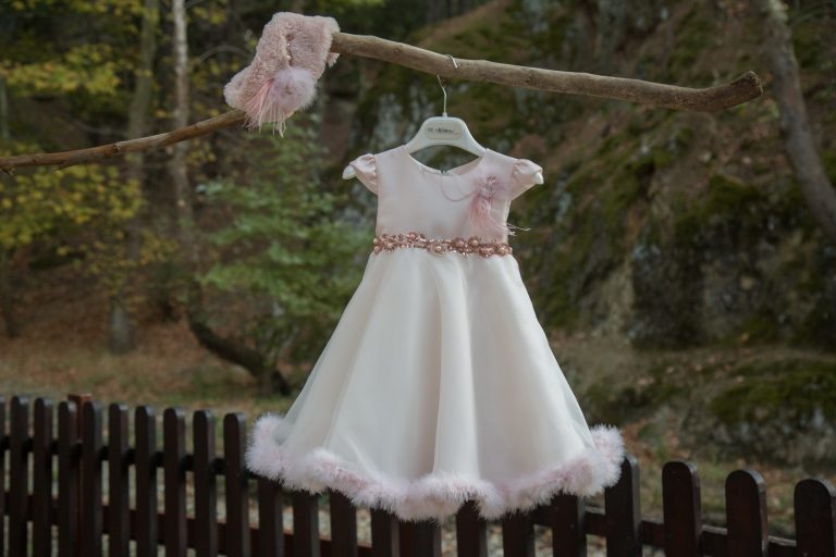 Χειμερινό Βαπτιστικό φορεματάκι για κορίτσι Ροζ Κ4304Ρ, Mi Chiamo