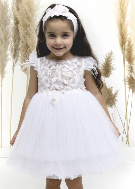 Βαπτιστικό φορεματάκι για κορίτσι Λευκό Κ4504Φ-Λ, Mi Chiamo
