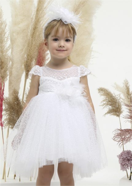 Βαπτιστικό φορεματάκι για κορίτσι Λευκό Κ4508Φ-Λ, Mi Chiamo