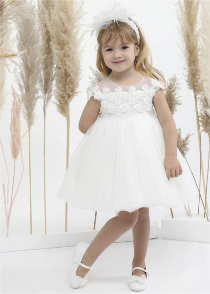 Βαπτιστικό φορεματάκι για κορίτσι Λευκό Κ4513Φ, Mi Chiamo