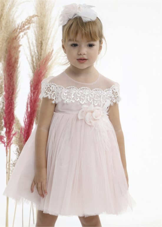 Βαπτιστικό φορεματάκι για κορίτσι Ροζ Κ4514Φ-Ρ, Mi Chiamo
