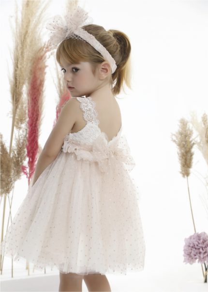 Βαπτιστικό φορεματάκι για κορίτσι Ιβουάρ-Ροζ Κ4518Φ-ΙΡ, Mi Chiamo