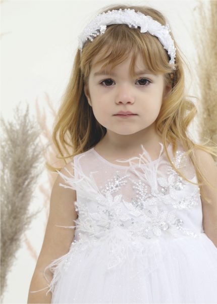 Βαπτιστικό φορεματάκι για κορίτσι Λευκό Κ4519Φ-Λ, Mi Chiamo
