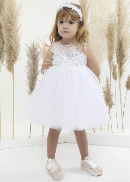 Βαπτιστικό φορεματάκι για κορίτσι Λευκό Κ4519Φ-Λ, Mi Chiamo