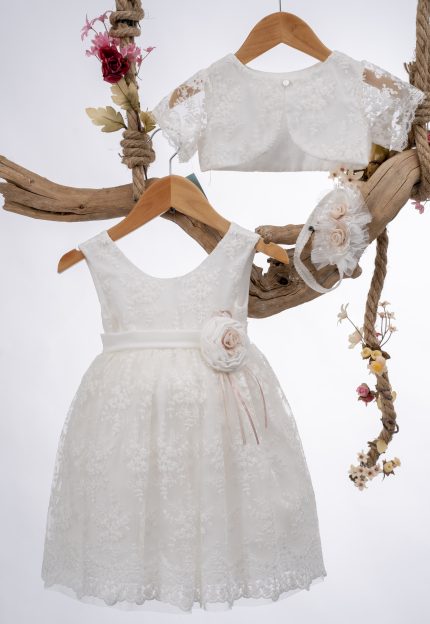 Βαπτιστικό Φορεματάκι για κορίτσι Λευκό Κ113 Mak Baby