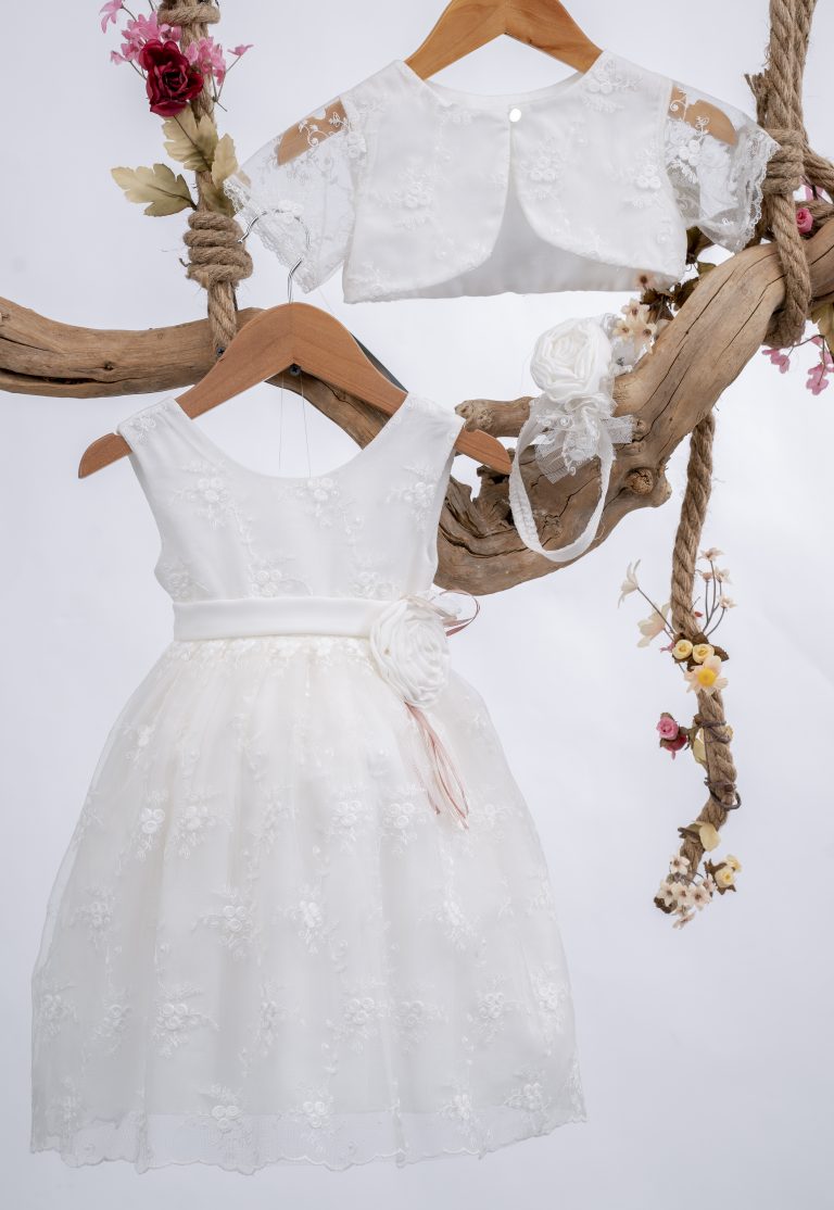 Βαπτιστικό Φορεματάκι για κορίτσι Λευκό Κ114 Mak Baby