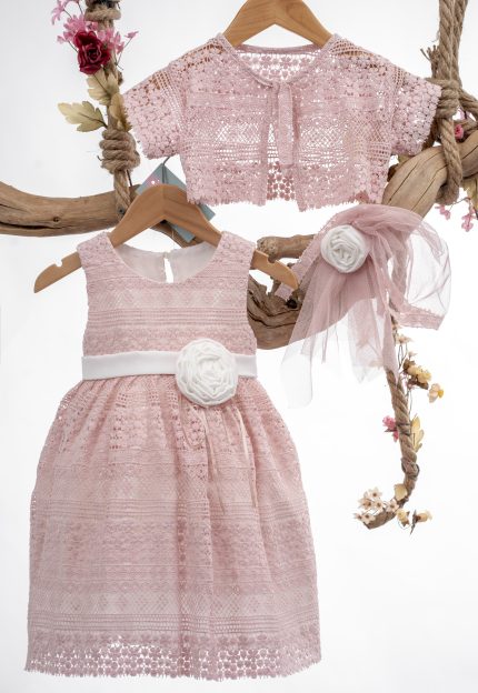 Βαπτιστικό Φορεματάκι για κορίτσι Ροζ Κ28Π Mak Baby